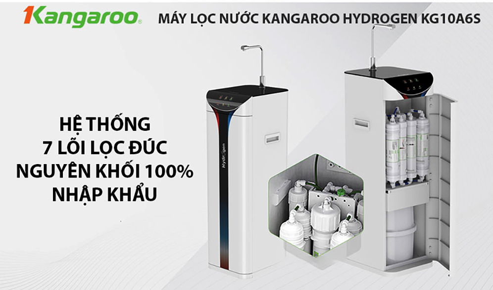 Hệ thống 7 lõi lọc của KG10A6S đều là lõi đúc đồng bộ